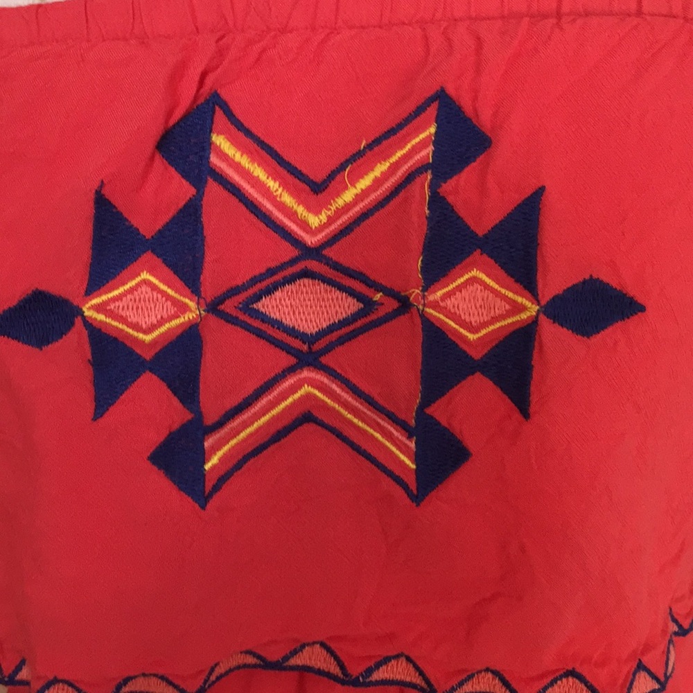 Coral high low maxi with Aztec detail - L - Picture 4 of 5
